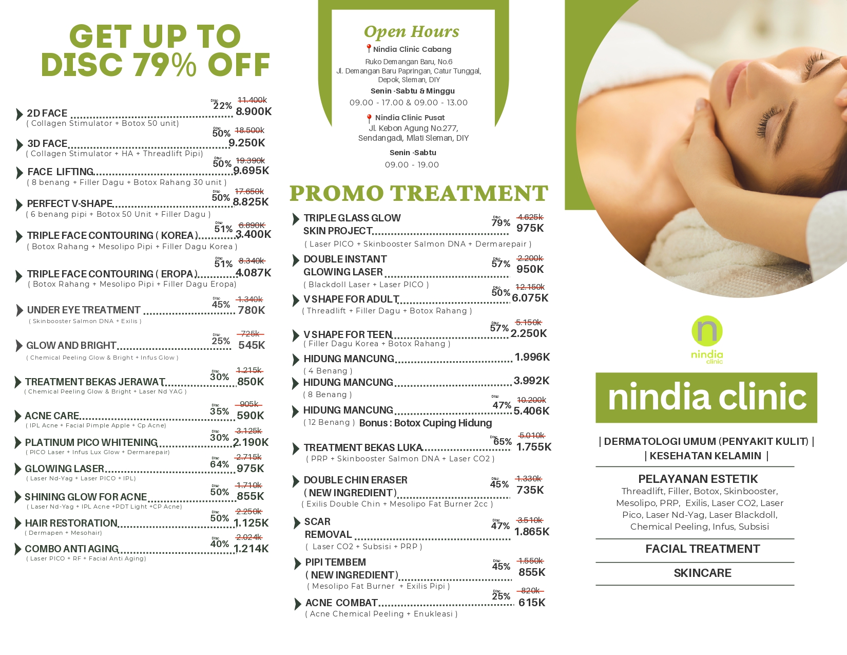 Diskon Hingga 79% untuk berbagai treatment
